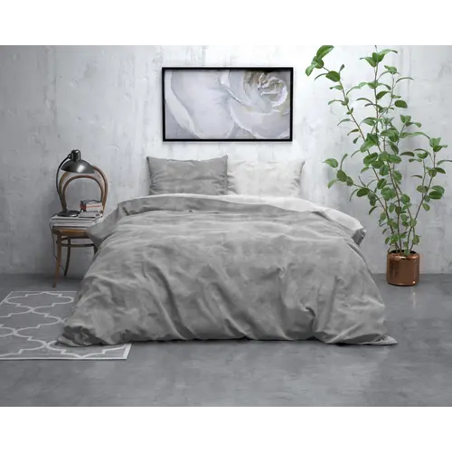 Sleeptime Dekbedovertrek Washed Cotton Grijs