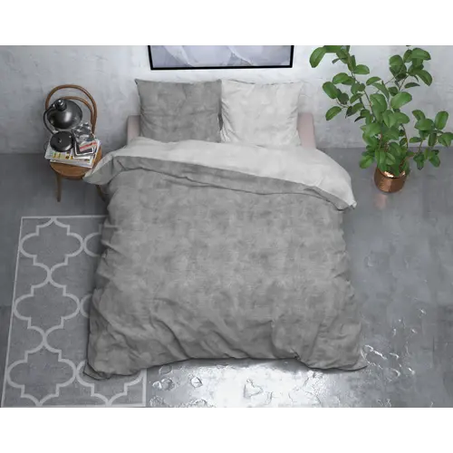 Sleeptime Dekbedovertrek Washed Cotton Grijs