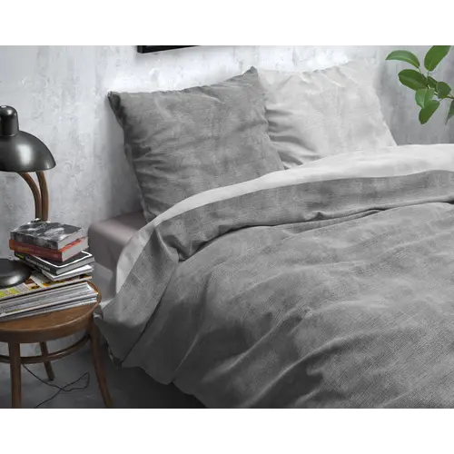 Sleeptime Dekbedovertrek Washed Cotton Grijs