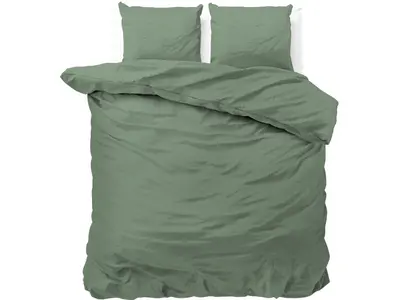 Sleeptime Dekbedovertrek Satin Point Groen