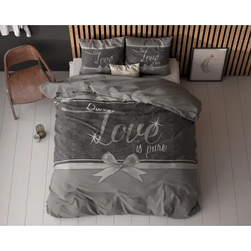 Sleeptime Dekbedovertrek Pure Love Grijs Sleeptime Dekbedovertrek Pure Love Grijs