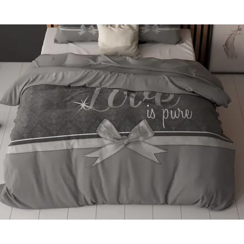 Sleeptime Dekbedovertrek Pure Love Grijs Sleeptime Dekbedovertrek Pure Love Grijs