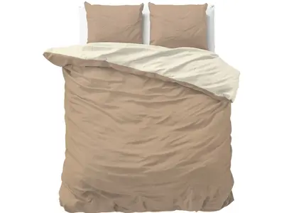 Sleeptime Dekbedovertrek Twin Face Crème Taupe