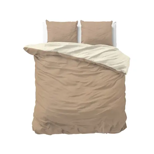 Sleeptime Dekbedovertrek Twin Face Crème Taupe