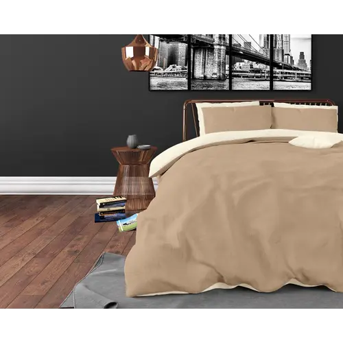 Sleeptime Dekbedovertrek Twin Face Crème Taupe