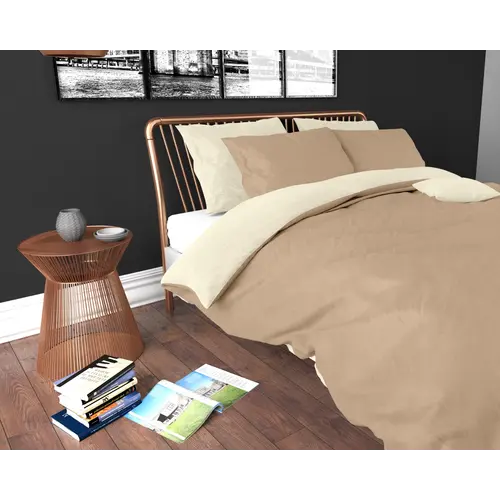 Sleeptime Dekbedovertrek Twin Face Crème Taupe
