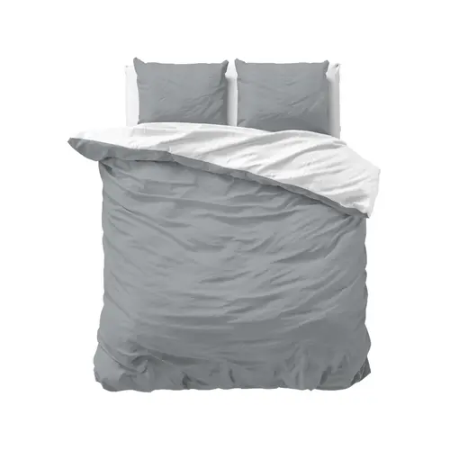 Sleeptime Dekbedovertrek Twin Face Grijs Wit