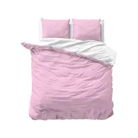 Dekbedovertrek Twin Face Roze Wit
