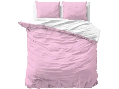 Sleeptime Dekbedovertrek Twin Face Roze Wit Sleeptime Dekbedovertrek Twin Face Roze Wit