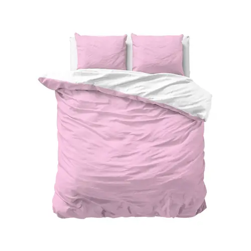 Sleeptime Dekbedovertrek Twin Face Roze Wit