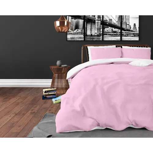 Sleeptime Dekbedovertrek Twin Face Roze Wit