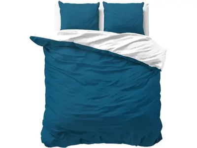 Sleeptime Dekbedovertrek Twin Face Blauw Wit Sleeptime Dekbedovertrek Twin Face Blauw Wit
