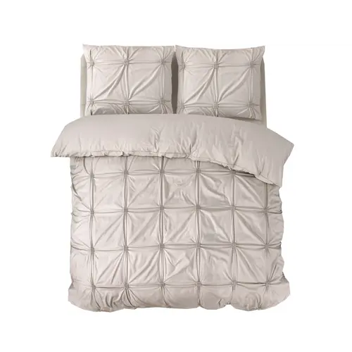 Sleeptime Dekbedovertrek Punch Pintuck Taupe Sleeptime Dekbedovertrek Punch Pintuck Taupe