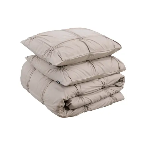 Sleeptime Dekbedovertrek Punch Pintuck Taupe Sleeptime Dekbedovertrek Punch Pintuck Taupe