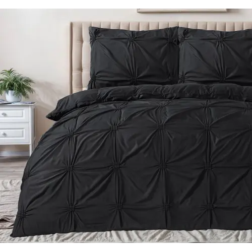 Sleeptime Dekbedovertrek Punch Pintuck Zwart