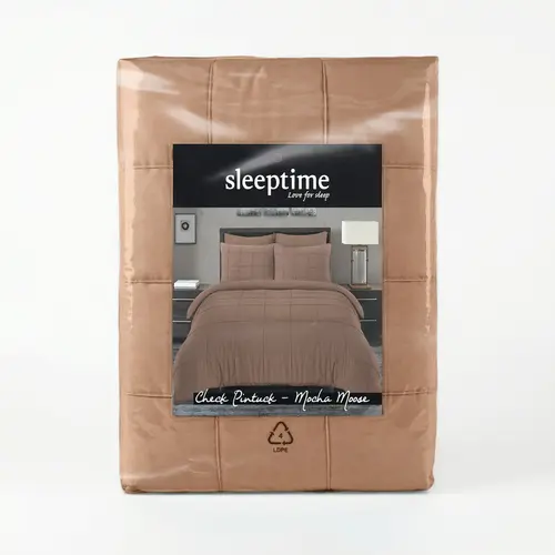 Sleeptime Dekbedovertrek Check Pintuck Mocha Moose Sleeptime Dekbedovertrek Check Pintuck Mocha Moose
