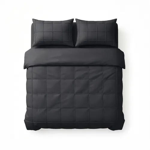 Sleeptime Dekbedovertrek Check Pintuck Zwart Sleeptime Dekbedovertrek Check Pintuck Zwart