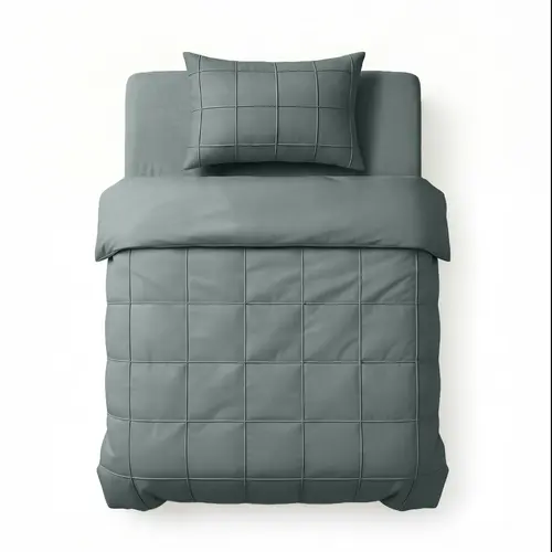Sleeptime Dekbedovertrek Check Pintuck Groen Sleeptime Dekbedovertrek Check Pintuck Groen