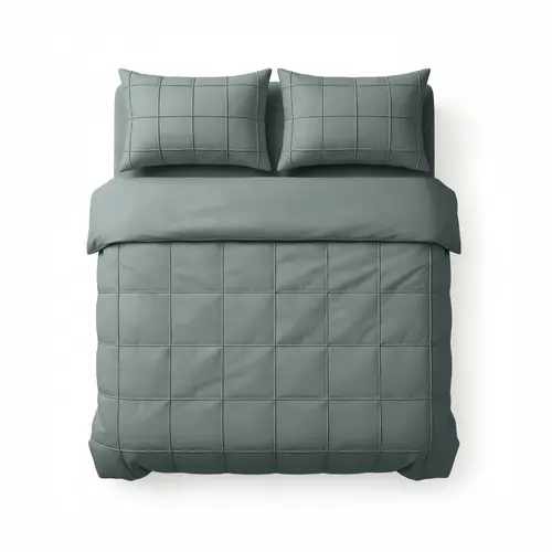 Sleeptime Dekbedovertrek Check Pintuck Groen Sleeptime Dekbedovertrek Check Pintuck Groen