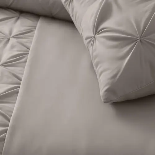 Sleeptime Dekbedovertrek Border Pintuck Grijs Taupe Sleeptime Dekbedovertrek Border Pintuck Grijs Taupe