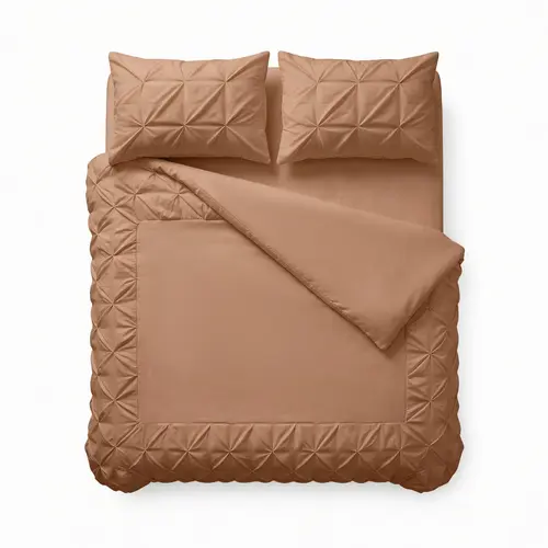 Sleeptime Dekbedovertrek Border Pintuck Mocha Moose Sleeptime Dekbedovertrek Border Pintuck Mocha Moose