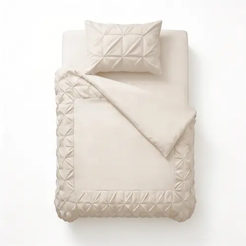 Sleeptime Dekbedovertrek Border Pintuck Beige Sleeptime Dekbedovertrek Border Pintuck Beige