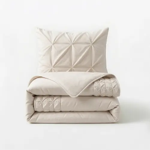 Sleeptime Dekbedovertrek Border Pintuck Beige Sleeptime Dekbedovertrek Border Pintuck Beige