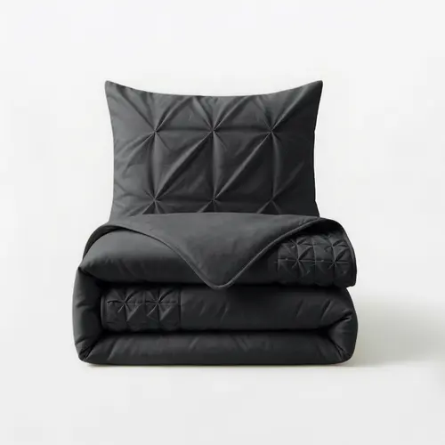 Sleeptime Dekbedovertrek Border Pintuck Zwart Sleeptime Dekbedovertrek Border Pintuck Zwart