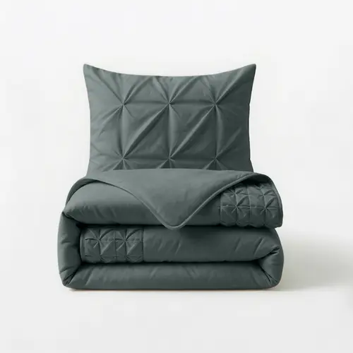 Sleeptime Dekbedovertrek Border Pintuck Groen Sleeptime Dekbedovertrek Border Pintuck Groen