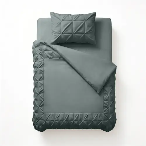 Sleeptime Dekbedovertrek Border Pintuck Groen Sleeptime Dekbedovertrek Border Pintuck Groen