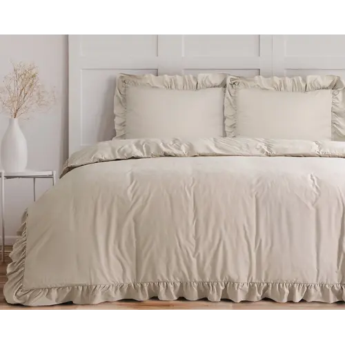 Sleeptime Dekbedovertrek Ruffles Taupe