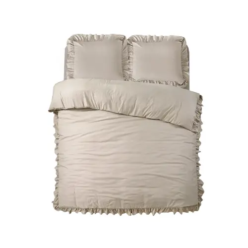 Sleeptime Dekbedovertrek Ruffles Taupe