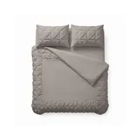 Dekbedovertrek Border Pintuck Grijs Taupe