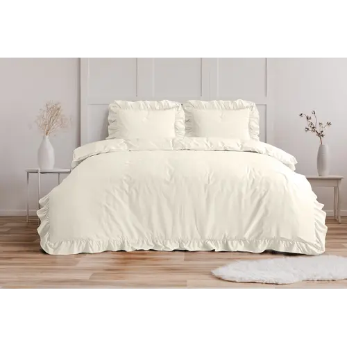 Sleeptime Dekbedovertrek Ruffles Crème Sleeptime Dekbedovertrek Ruffles Crème