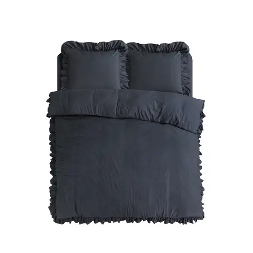 Sleeptime Dekbedovertrek Ruffles Antraciet