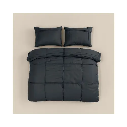 Sleeptime Dekbedovertrek Washed Tufted Antraciet Sleeptime Dekbedovertrek Washed Tufted Antraciet