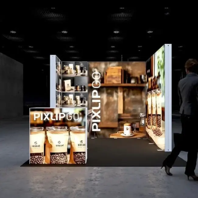 PIXLIP S-03 beursstand huren – compacte verlichte instapstand