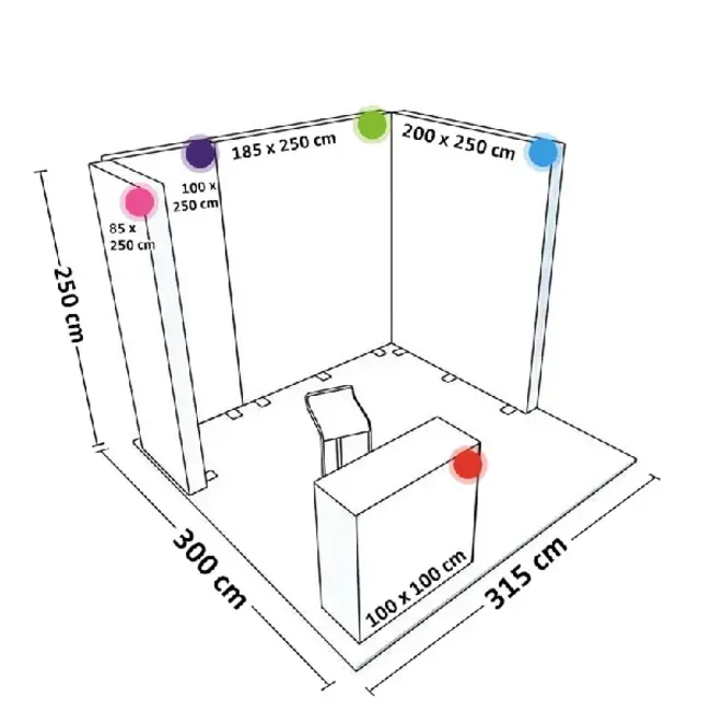 PIXLIP S-03 beursstand huren – compacte verlichte instapstand