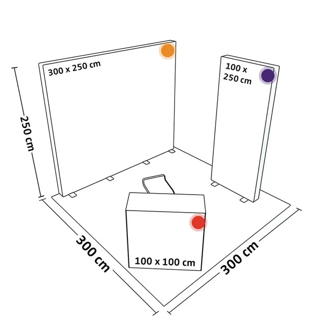 PIXLIP S-04 beursstand huren – compacte verlichte instapstand