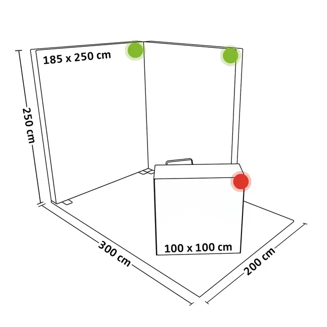 PIXLIP S-11 beursstand huren | Compacte 2×3 meter LED beursstand met dubbele Lightbox