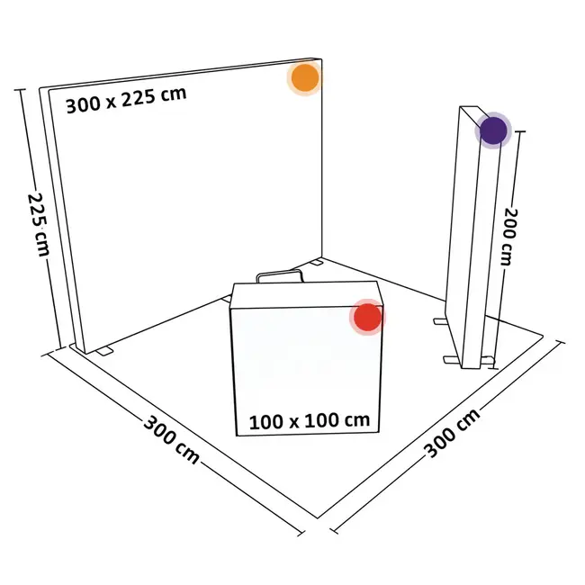PIXLIP S-12 Beursstand Huren – Complete 3×3 m LED Beursstand inclusief prints, transport en opbouwgemak