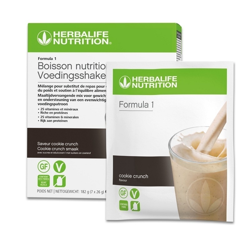 Herbalife Sachets de F1 - Boisson Nutritionnelle Cookie crunch lot de 7 sachets de 26 g