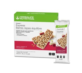 Herbalife Barres Repas Équilibre F1 Express Cranberry & Chocolat Blanc