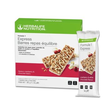 Herbalife Barres Repas Équilibre F1 Express Cranberry & Chocolat Blanc