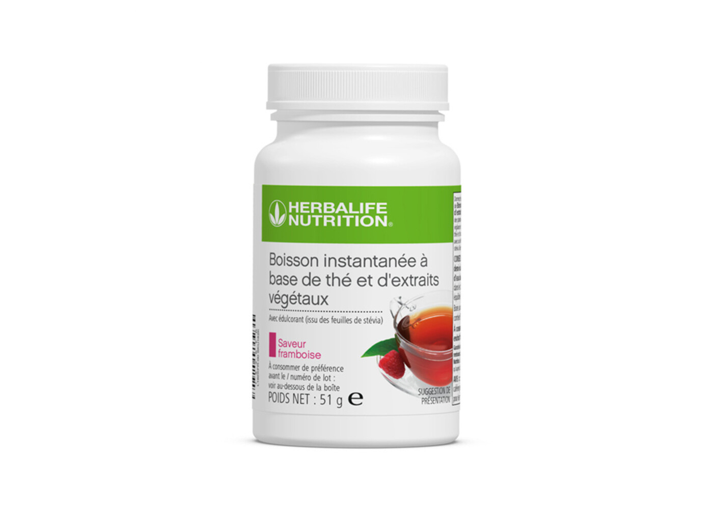 Herbalife Boisson instantanée à base de thé et d'extraits végétaux Framboise 51 gr