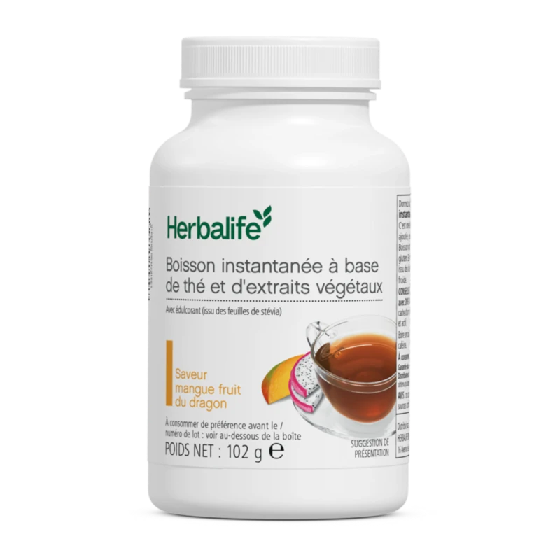 Herbalife Boisson instantanée à base de thé et d'extraits végétaux Saveur mangue fruit du dragon 102 g Herbalife Boisson instantanée à base de thé et d'extraits végétaux Saveur mangue fruit du dragon 102 g