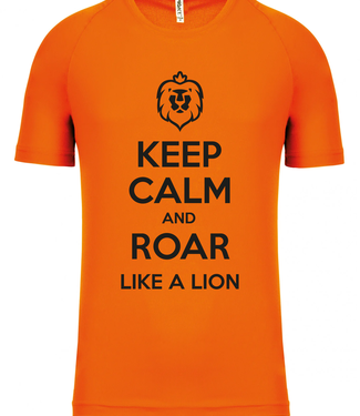 Oranje UNI fanshirt "Keep Calm and Roar Like a Lion"