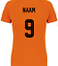 Oranje dames fanshirt grote leeuw