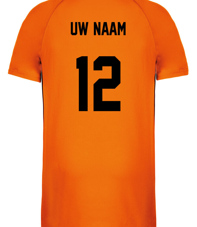 Fanshirt Oranje met tekst "2026 nu lukt het wel" | Sportshirt Uni versie in kleur Fluo-Oranje