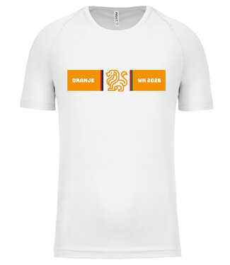 Fanshirt oranje baan | Sportshirt Uni versie in kleur Wit.